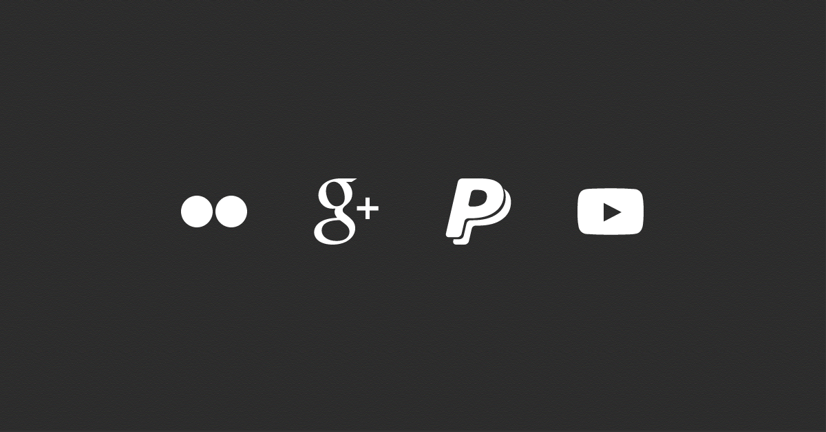 Flickr Google+ PayPal YouTube。