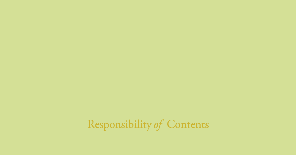 Responsibility of Contents。