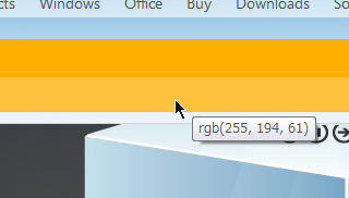 Microsoftの新デザインのオレンジのカラーコードは？。