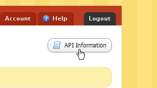 API Informationのリンク。