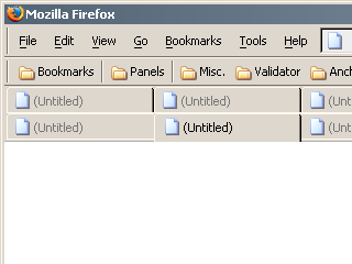 Firefoxのタブを固定幅にし、多段表示してみた。